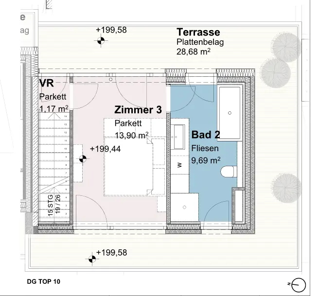 Grundriss Top 10 Dachgeschoss