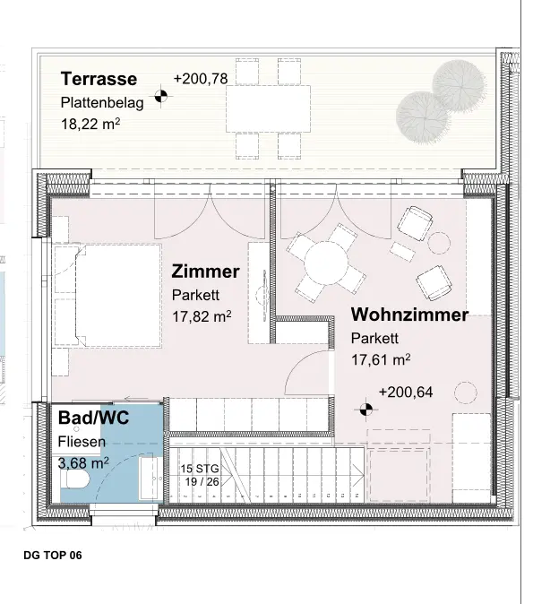 Grundriss Top 6 Dachgeschoss